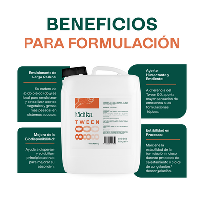Polisorbato Tween 80 | Emulsionante O/W | Solubilizante de Aceites Pesados y Agente Dispersante