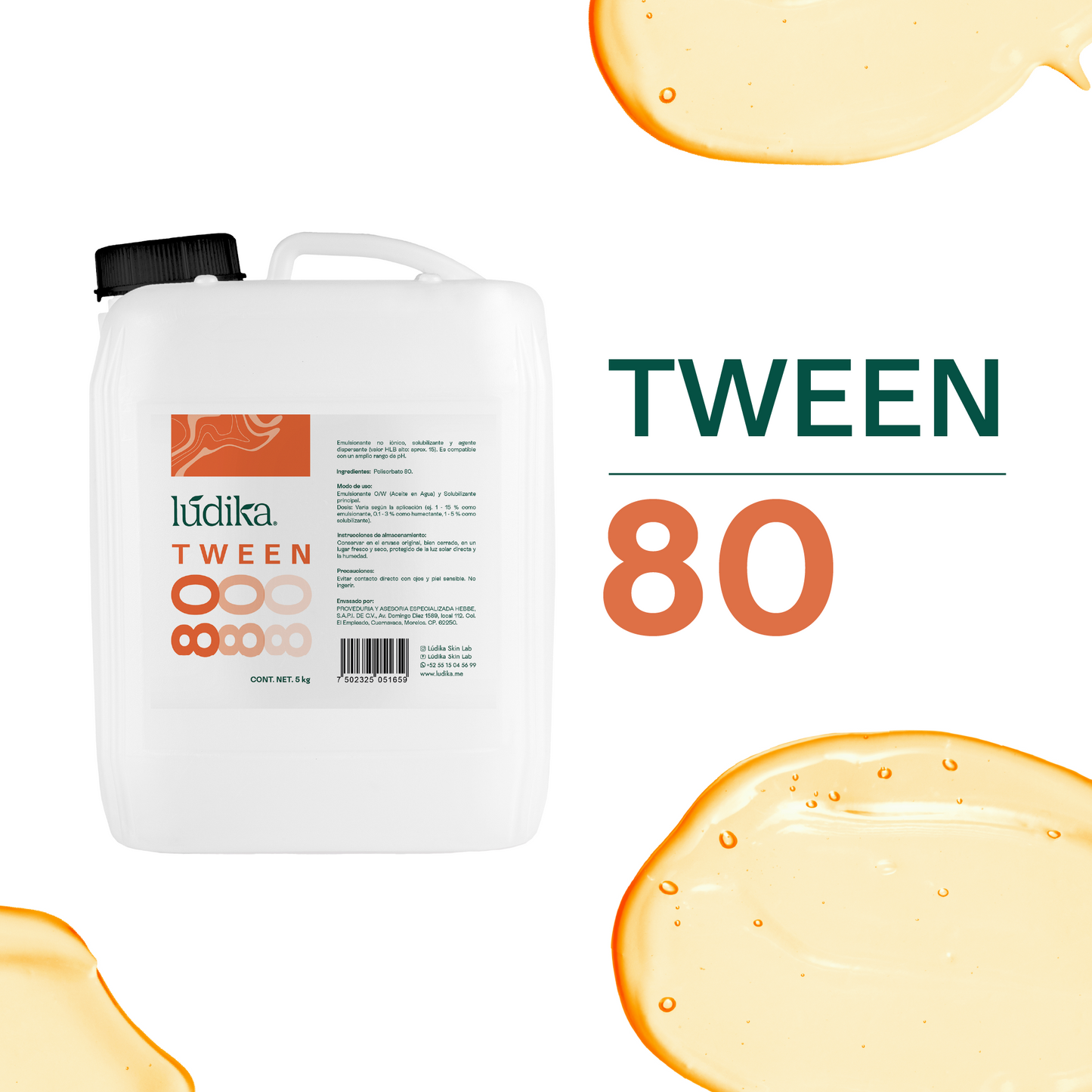 Polisorbato Tween 80 | Emulsionante O/W | Solubilizante de Aceites Pesados y Agente Dispersante