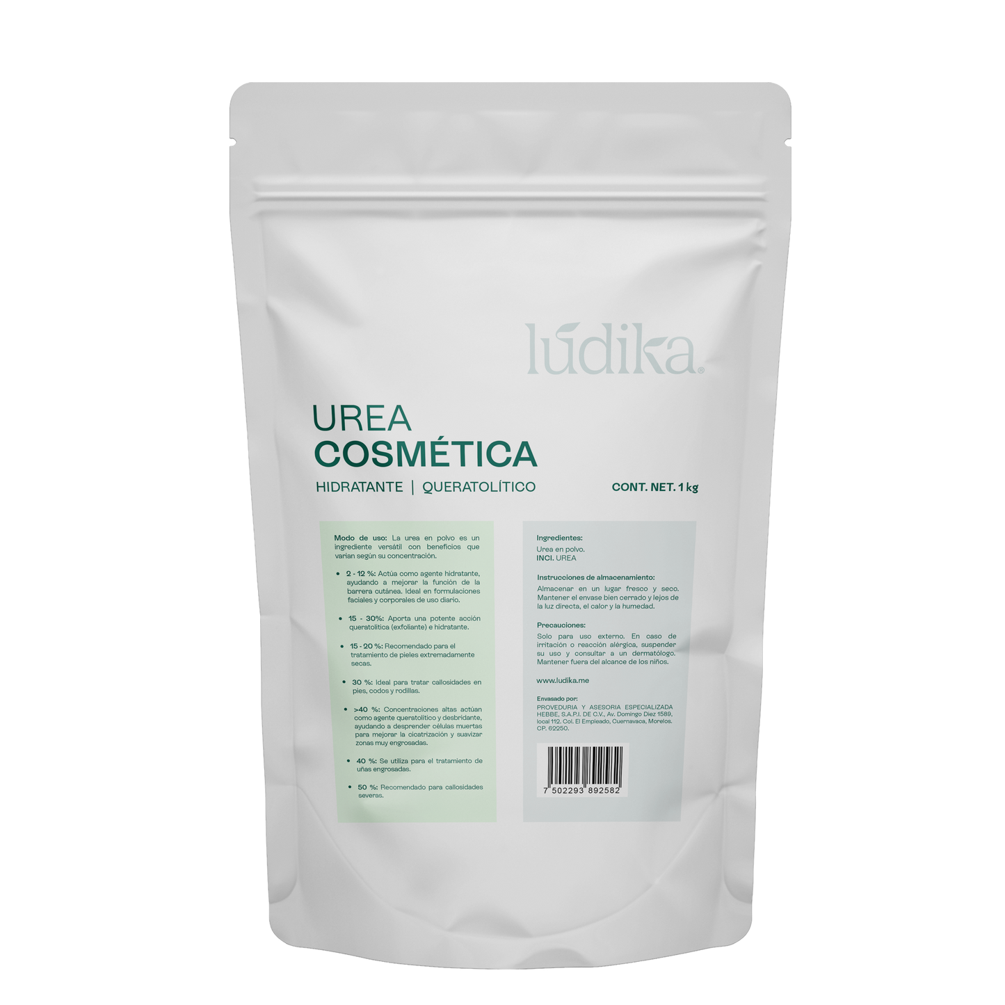 Urea Cosmética Pura | Facial, Corporal y Pies | Humectante y Queratolítico Dosis Dependiente
