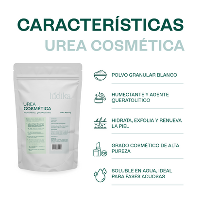 Urea Cosmética Pura | Facial, Corporal y Pies | Humectante y Queratolítico Dosis Dependiente