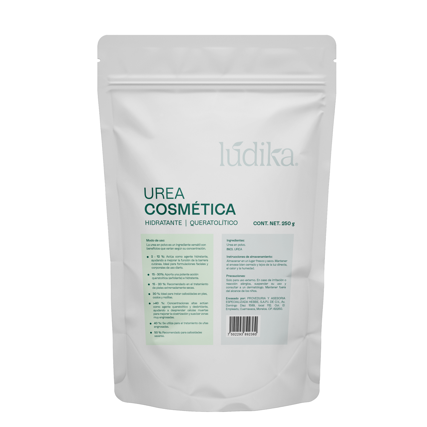 Urea Cosmética Pura | Facial, Corporal y Pies | Humectante y Queratolítico Dosis Dependiente