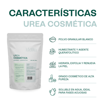 Urea Cosmética Pura | Facial, Corporal y Pies | Humectante y Queratolítico Dosis Dependiente