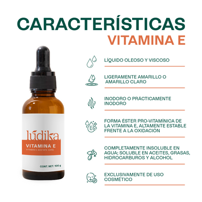Vitamina E Líquida | Facial, Corporal y Capilar | Antioxidante Protector y Emoliente