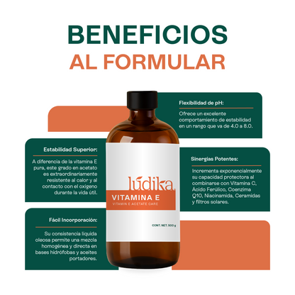 Vitamina E Líquida | Facial, Corporal y Capilar | Antioxidante Protector y Emoliente