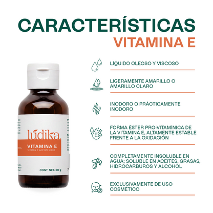 Vitamina E Líquida | Facial, Corporal y Capilar | Antioxidante Protector y Emoliente