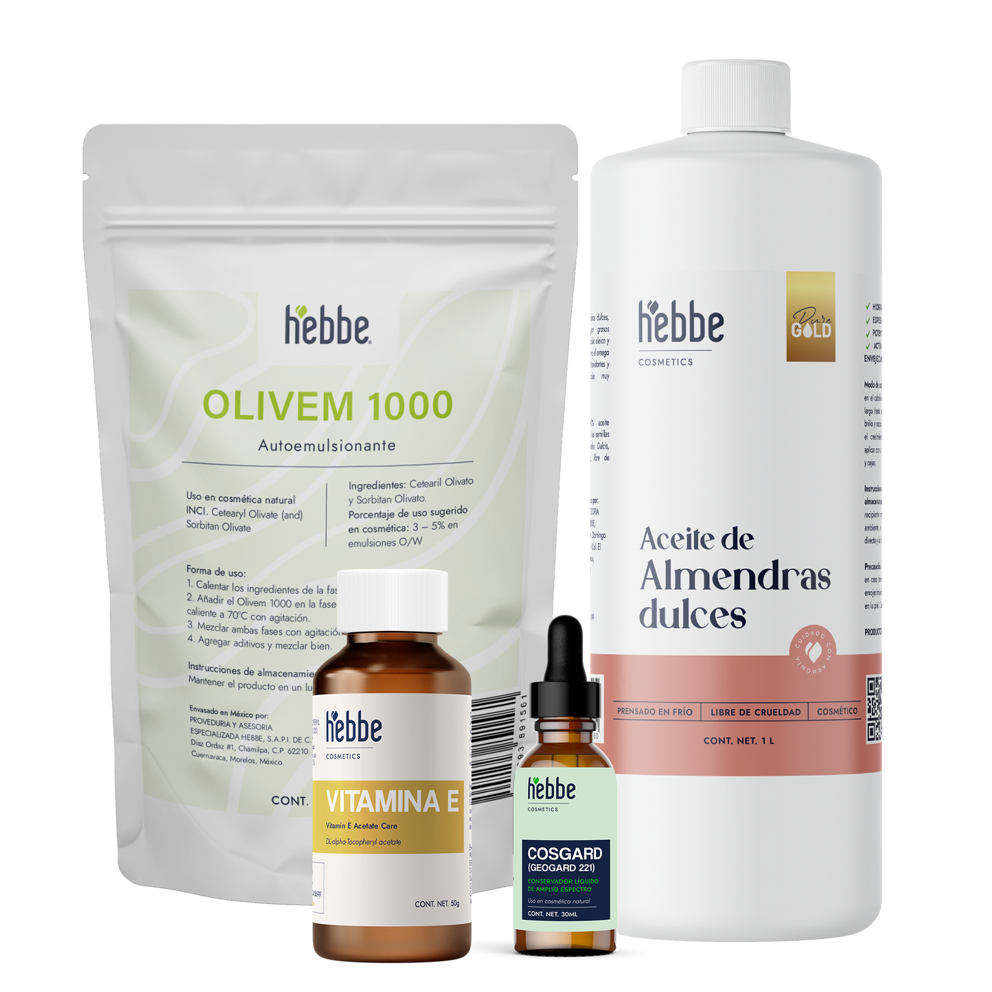 Kit crema | Facial y Corporal | Olivem, Cosgard, Vitamina E y Aceite de Almendras