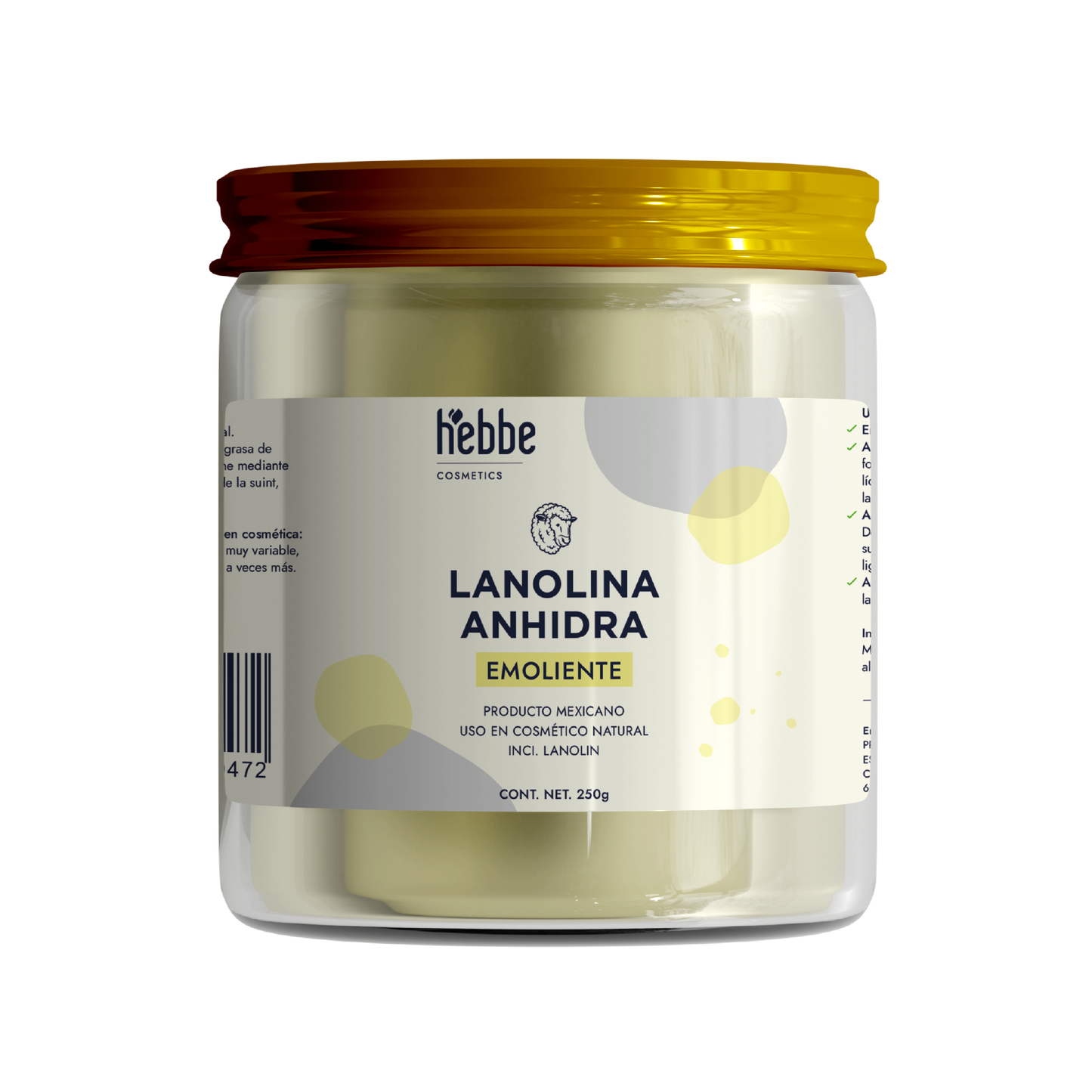 Lanolina Anhidra | Emulsionante W/O | Reparador Intensivo y Emoliente Barrera Semi-Oclusivo