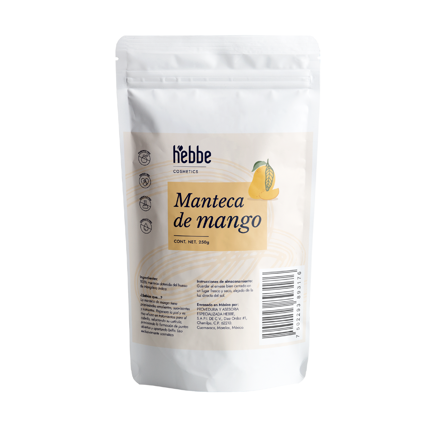 Manteca de Mango | Cuerpo, Cabello y Labios | Emoliente Ligera, Nutritiva y Regeneradora