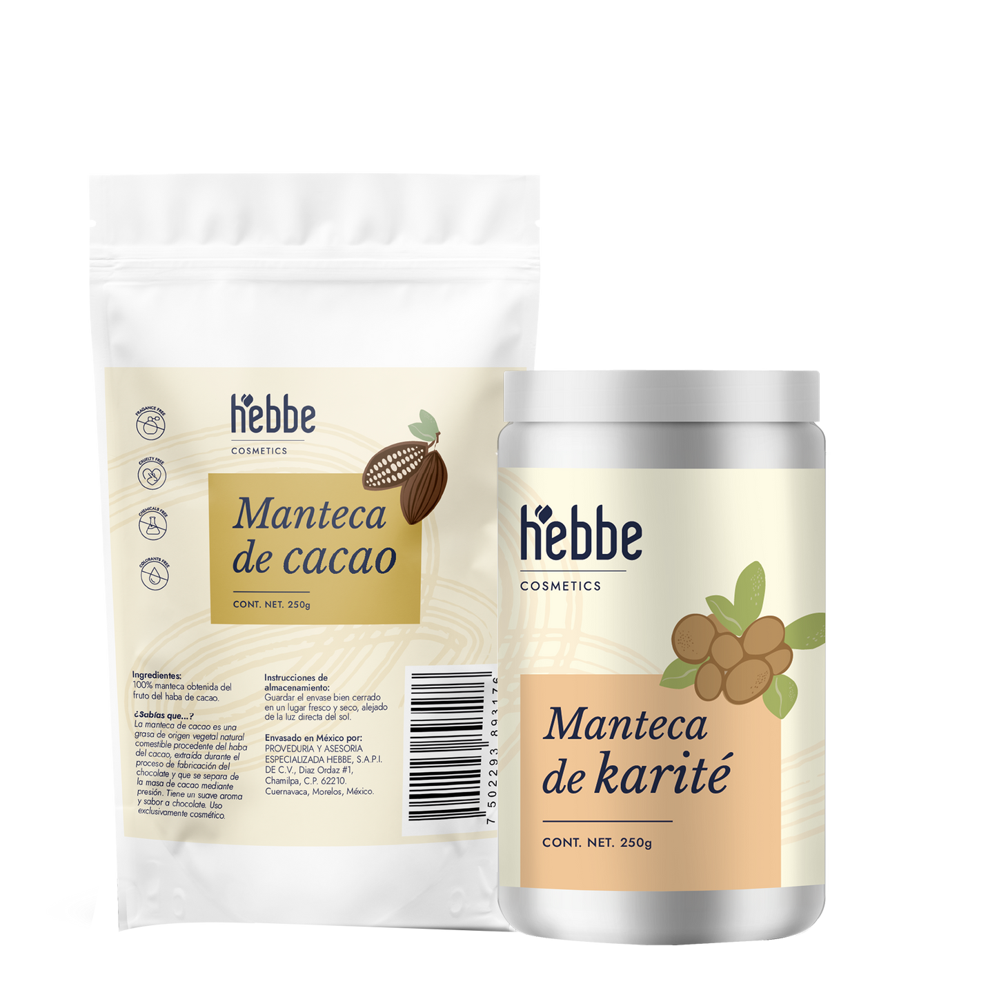 Manteca de cacao y karité | Kit de Mantecas vegetales | Hidratación Profunda y Nutrición para Piel Seca y Sensible
