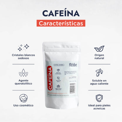 Cafeína Anhidra | Activo de alto rendimiento | Descongestionante, Lipolítico y Drenante