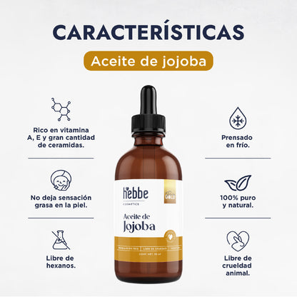 Aceite de Jojoba Cera natural | Facial, Capilar y Corporal | Seborregulador, Hidratante y Antioxidante Natural